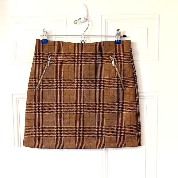 Chocolate Dresses & Skirts - New Chocolate USA Brown Plaid Mini Skirt Medium Academia Preppy Fall